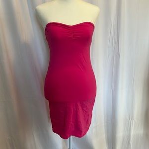 Pink tight strapless sweetheart neckline tube dress